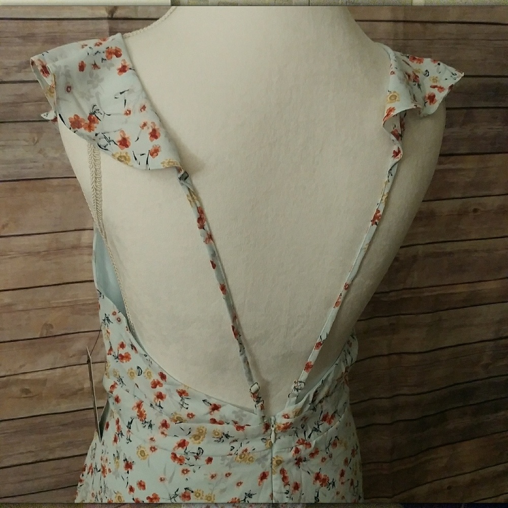 Lulus Floral Mini Dress With Front Ruffle - Picture 5 of 8